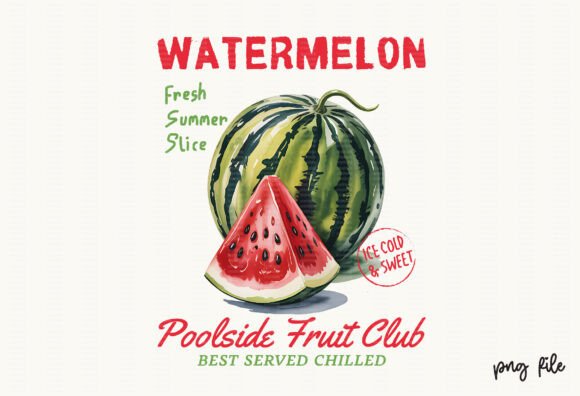 Download Summer Retro Watermelon Fruit PNG - Retro Collection