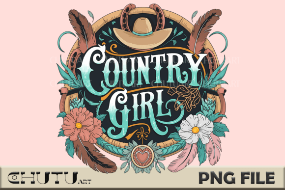 Download Country Girl Floral Typography PNG - Typography Collection