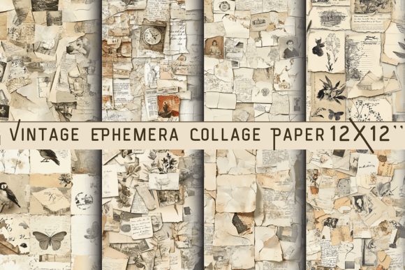 Download Vintage Ephemera Collage Paper - Ephemera Collection