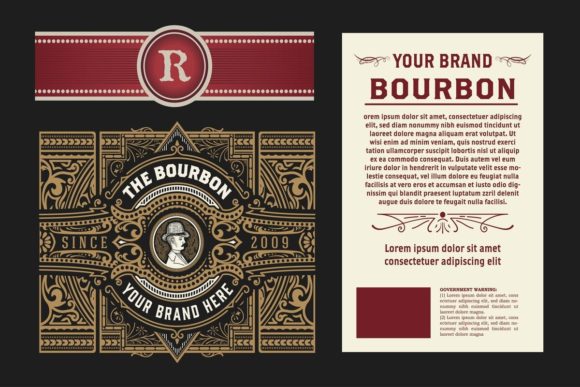 Download Liquor Label Vintage Design Retro Vector Illustration - Retro Collection