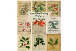 Download 9 Vintage Holly Ephemera Cards - Ephemera Collection