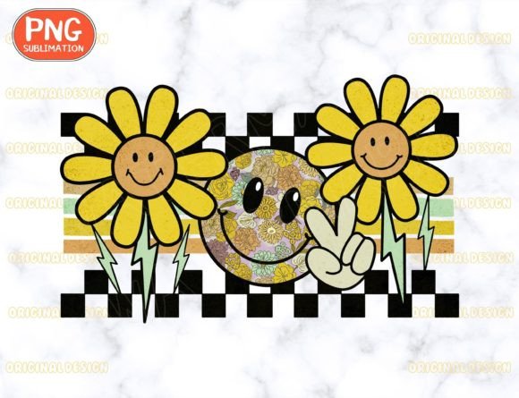 Download Flower Power Png, Retro Smile Face Png - Retro Collection