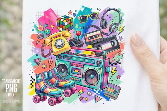 Download Retro 80s Nostalgia Collage PNG - Retro Collection