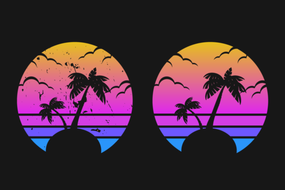 Download Sunset Retro Graphics Plain and Grunge - Retro Collection
