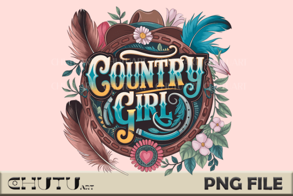Download Country Girl Floral Typography PNG - Typography Collection