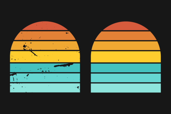 Download Sunset Retro Graphics Plain and Grunge - Retro Collection