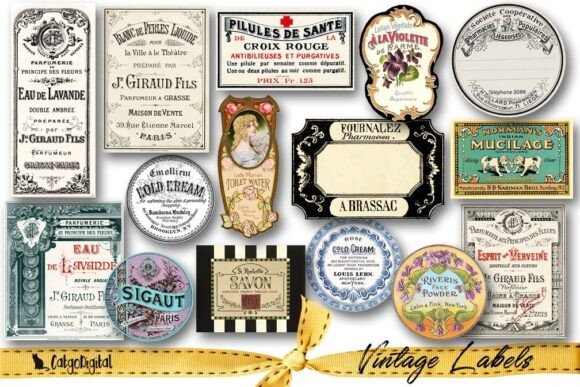 Download Vintage Ephemera Labels Individual Files - Ephemera Collection
