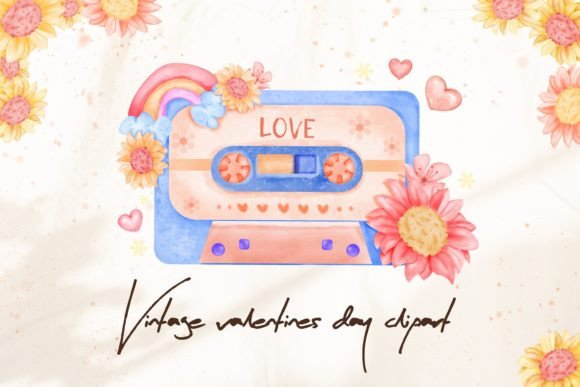 Download Retro Tape Cassette Watercolor Clipart - Retro Collection