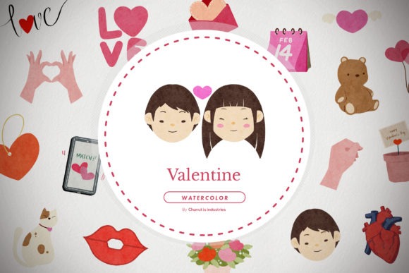 Download Valentine Watercolor Illustration - Valentine Collection